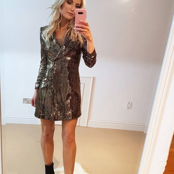 LAST ONE Zara gold blazer dress NWT - Picture 4 of 16
